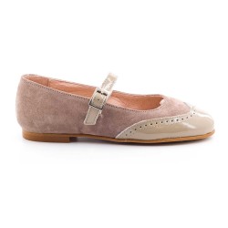 Boni Aliénor - suede and patent leather ballet flats for girls