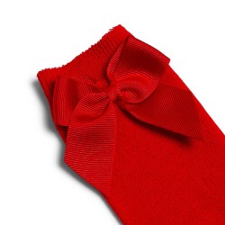CONDOR - Chaussette avec noeud en coton rouge