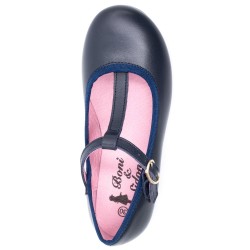 Boni Aurore - chaussure salomé - cuir bleu marine