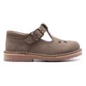 Boni Octave – Sandale enfant fermée en nubuck kaki, bride réglable (25–34)