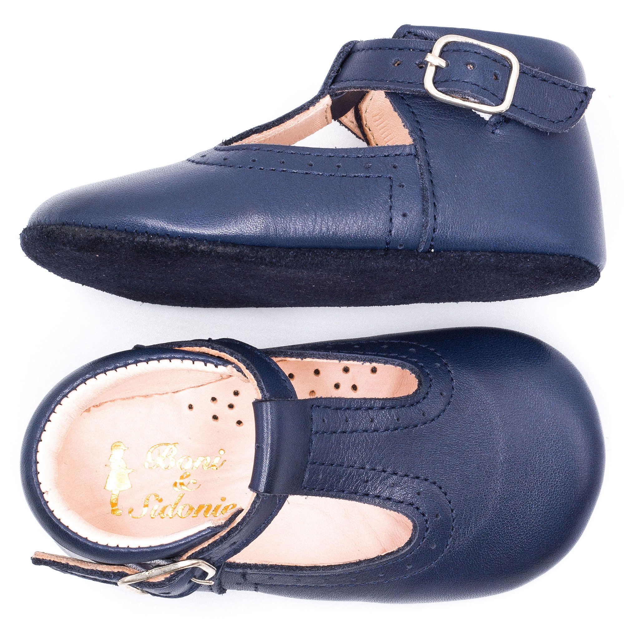 Chaussons Bébé En Cuir Souple - Premiers Pas Confortables